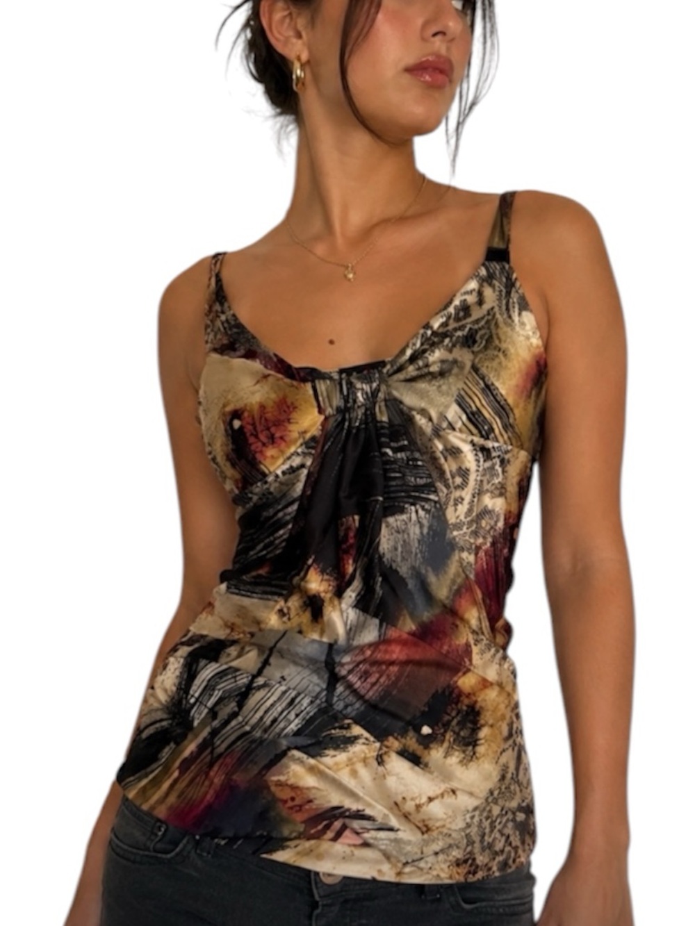 Y2K Sirens Abstract Print Cami Top ✨🖤